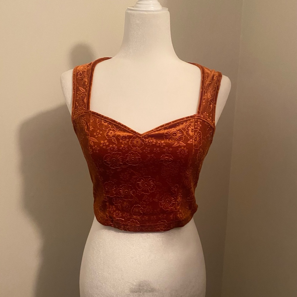 Orange Floral Crop Top